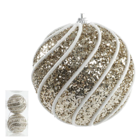 Kit Bolas de Natal Dourada Texturizadas C/2UN 10cm