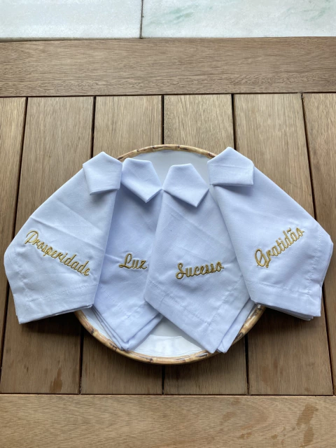 Kit 4 Guardanapos Boas Vibrações Douradas
