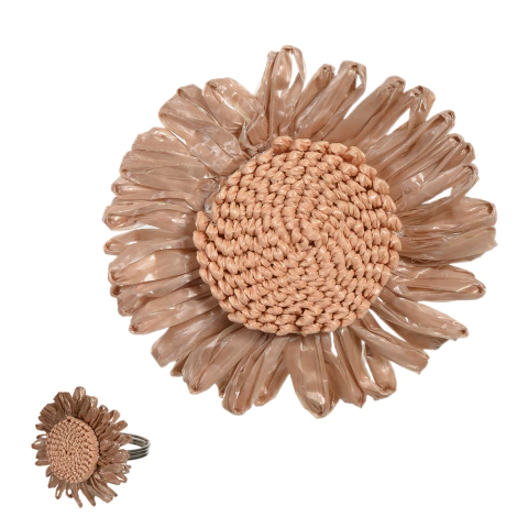 Porta Guardanapo Flor Rústica Nude