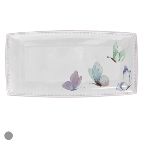 Travessa Jardim de Borboletas Melamina 2,4X16,7X31cm