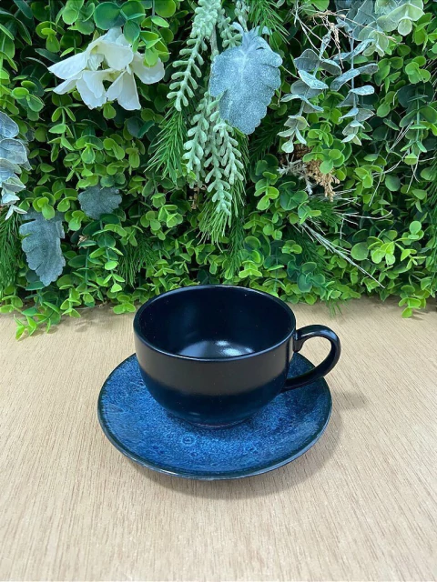 Xícara de Chá com Pires Oceano Noturno