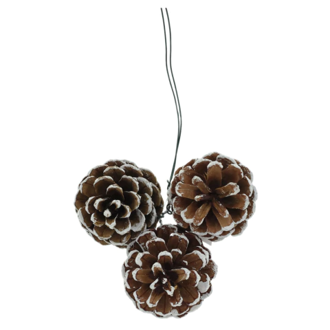 Enfeite Pendente de Pinhas Nevadas