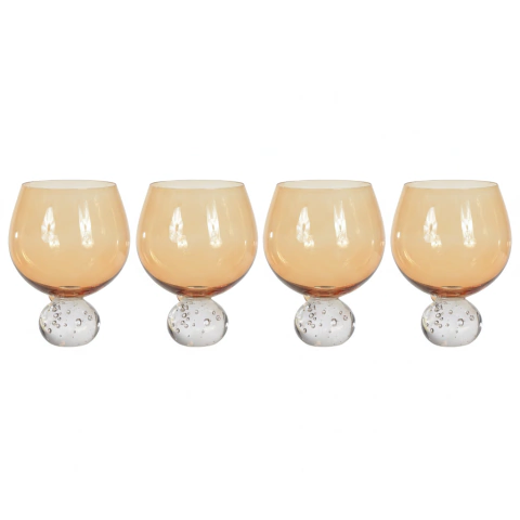 Kit 4 Taças de Vinho Essência Bolha Ambar 610ml