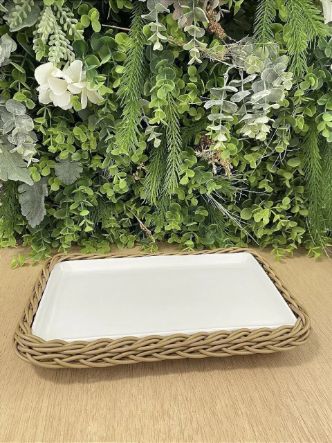 Travessa Ceramica Retangular Pequena Balli Caramelo