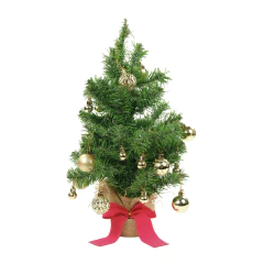Mini Árvore de Natal Decorada Ouro 37Pcs 46CM