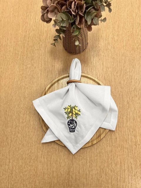 Guardanapo Bordado Limão Siciliano Novo - comprar online