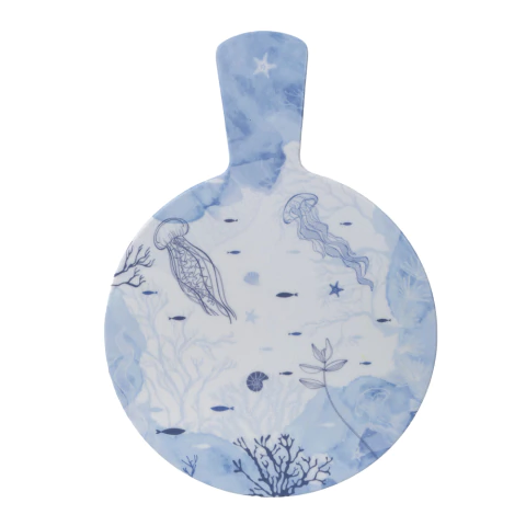 Tábua de Frios/Petisqueira Fundo do Mar Melamina 22,8X32cm