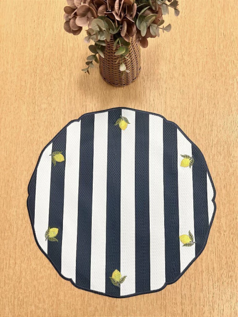 Lugar Americano Premium Couro Limão Redondo