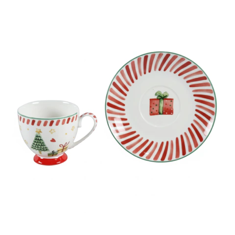 Xícara C/Pires Natal Happy