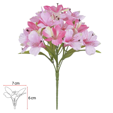 Astromélia Decorativa Rosa 34cm