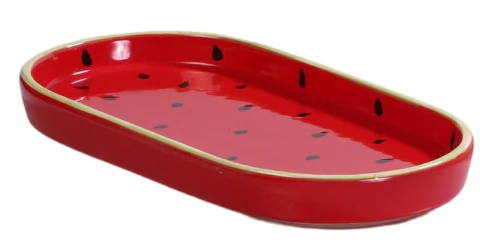 Bandeja Frutinhas P Oval Melancia 23,5x12x2cm