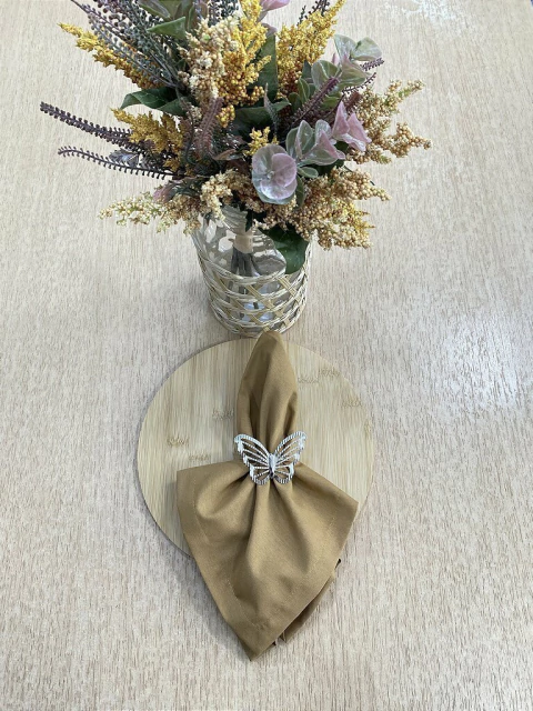 Porta Guardanapo Borboleta Prateada