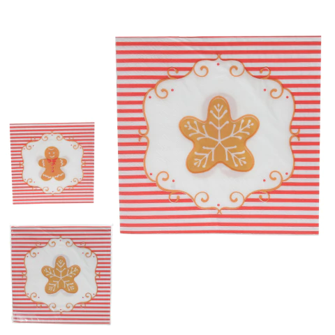 Guardanapo de Papel Biscoito de Gengibre 33X33cm C/20 Un