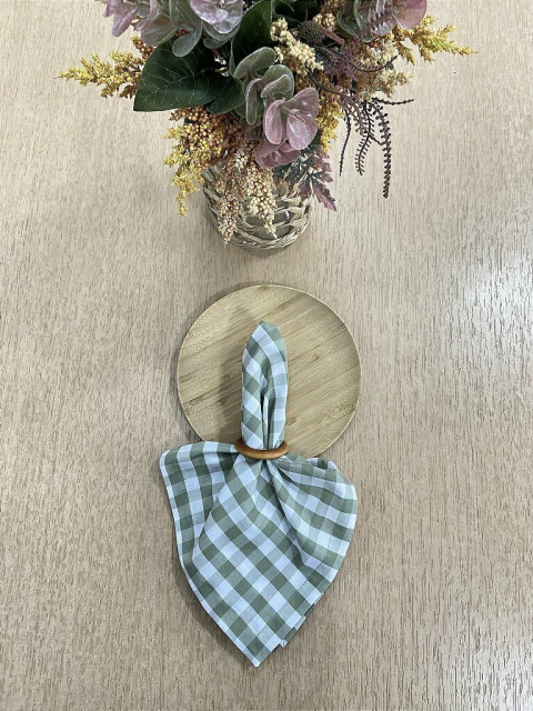 Guardanapo Xadrez Verde Menta