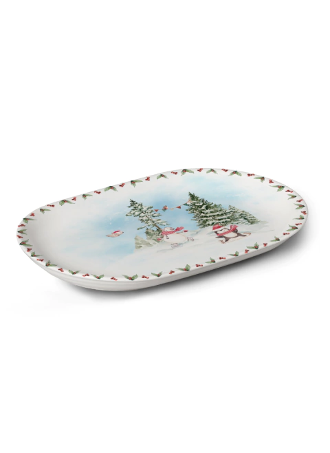 Travessa Natal Brincadeiras na Neve 34x22cm - comprar online
