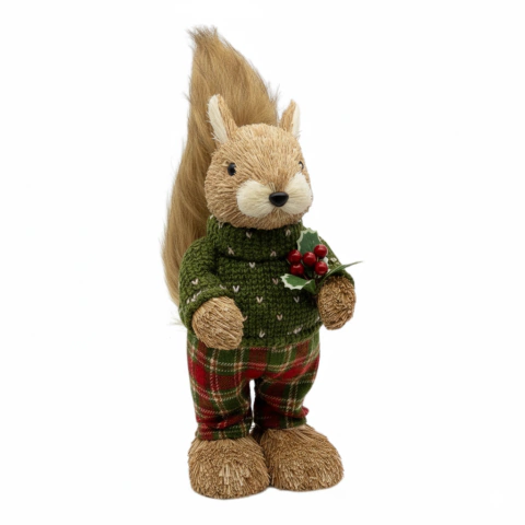 Esquilo Decorativo Natal (Menino) 32cm