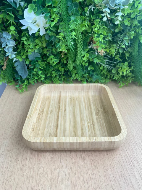 Bandeja Quadrada de Bambu G 22x22cm - comprar online
