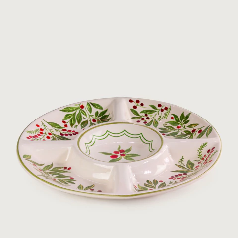 Petisqueira G com Divisórias Azevinho e Berries Luxo