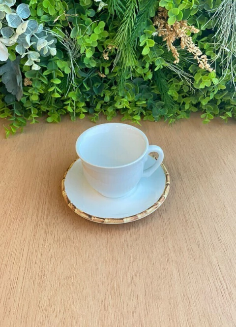 Xícara de Chá com Pires Bambu Natural - comprar online