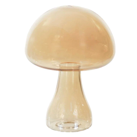 Cogumelo Decorativo em Vidro Ambar 17,5cm