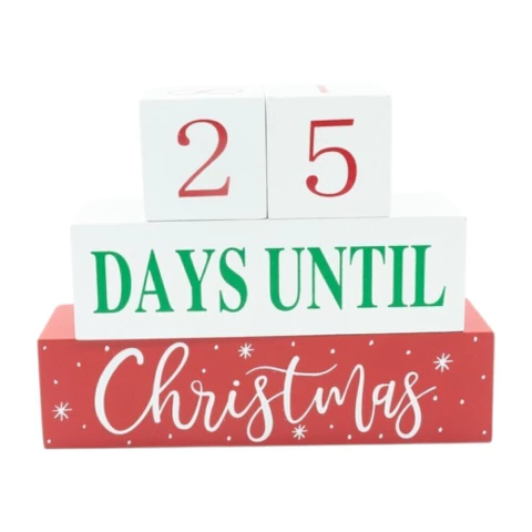 Contador Regressivo de Natal em Madeira 15cm