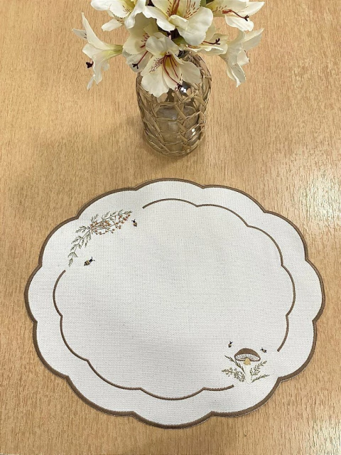 Lugar Americano Cogumelo Bordado Impermeável