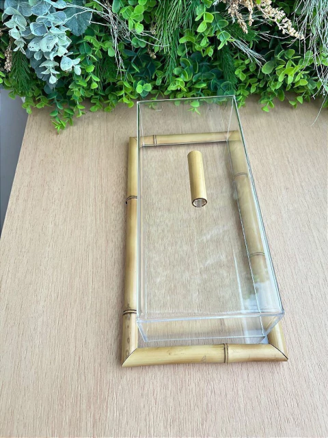 Bandeja Retangular Bambu M