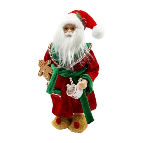 Papai Noel Decorativo com Roupão em Pé 30cm