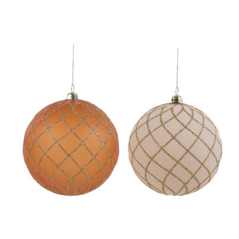 Kit 6 Bolas de Natal Estilo Treliça 8cm