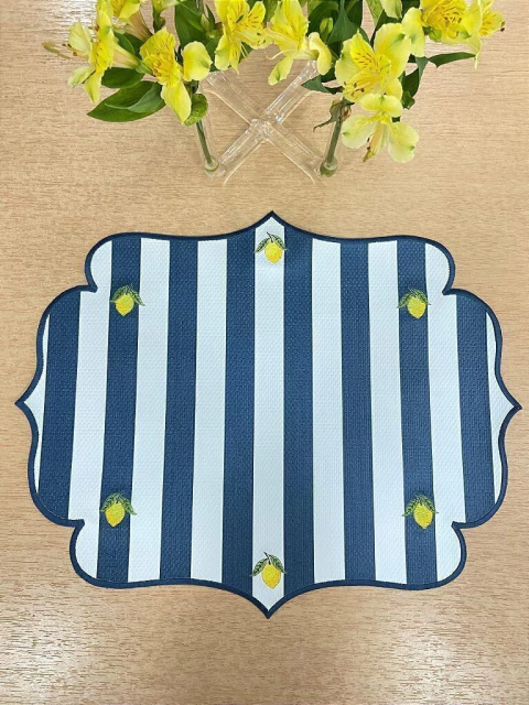 Lugar Americano Premium Couro Limão Retangular