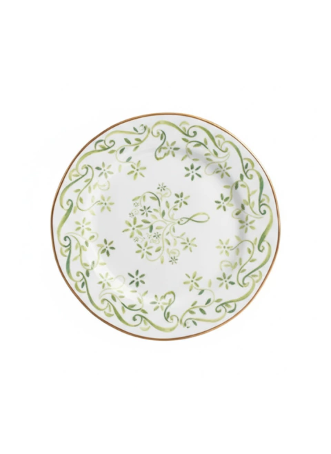 Prato de Sobremesa Natal Ramo Verde 20,5cm - comprar online