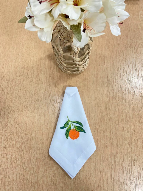 Guardanapo Doce Laranja Bordado