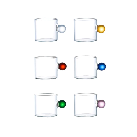 Kit 6 Xícaras de Café Essência Colorida