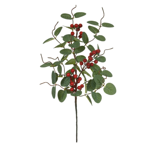 Pick Natalino de Folhagens e Frutas Vermelhas 50cm