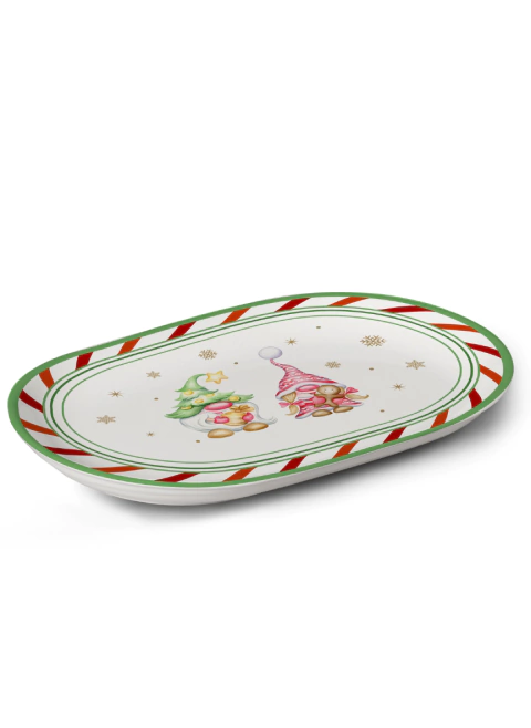 Travessa Natal Duendes Natalinos 34x22cm