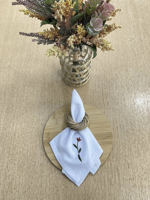 Guardanapo Bordado Tulipa Terra