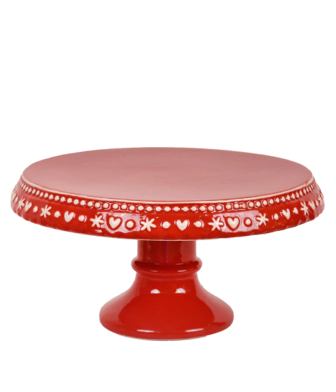 Boleira Floquinhos de Neve em Relevo Vermelha