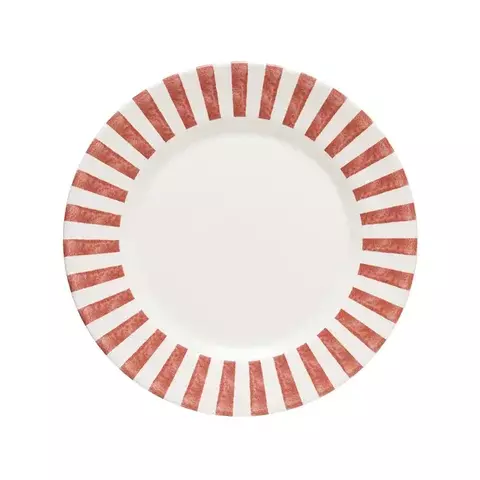 Prato Raso Sabor Italiano Listras Vermelha 29cm