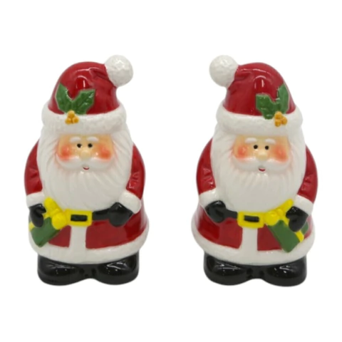 Conjunto Saleiro e Pimenteiro Papai Noel 8cm