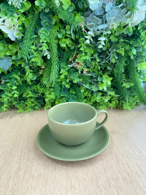 Xícara de C/Pires Verde Oliva 250ml - comprar online