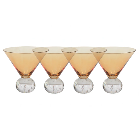 Kit 4 Taças de Sobremesa Essência Bolha Ambar 280ml