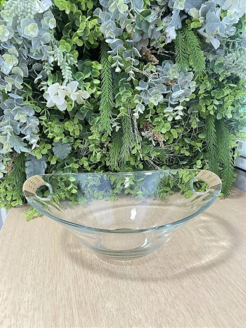 Saladeira Oval de Vidro Balli Caramelo