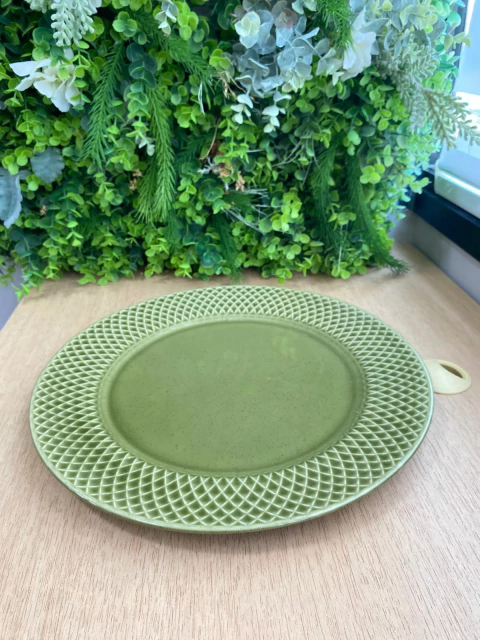Sousplat ou Travessa Verde Trama Rústica