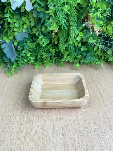 Mini Bandeja Retangular de Bambu 13,5x10cm - comprar online