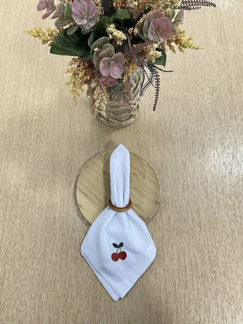 Guardanapo Bordado Cerejinha Branco - comprar online