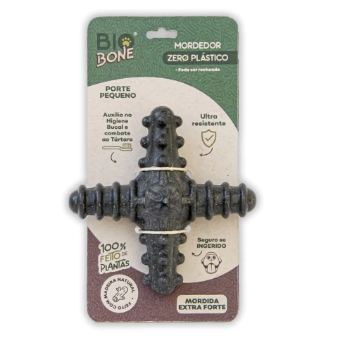 Mordedor Asterisco Pequeno Madeira Biobone Mordida Extra Forte