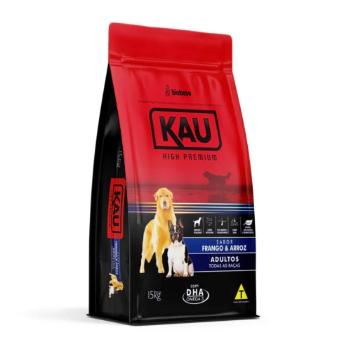 Ração Kau High Premium Todas as Raças Sabor Frango e Arroz 15kg