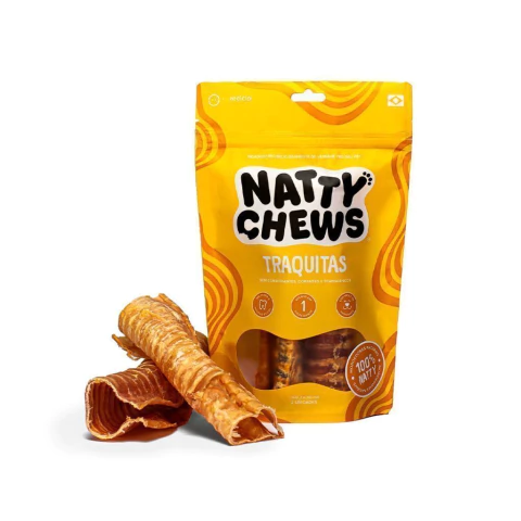 Petisco Natural Natty Chews Traquitas para Cães com 2 Unidades