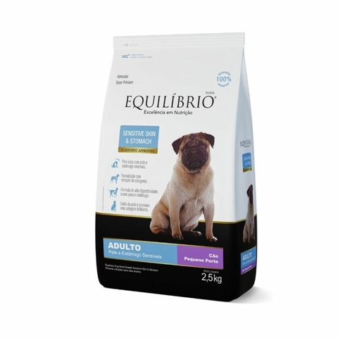 Ração Equilíbrio Sensitive Skin e Stomach para Cães Adultos de Porte Pequeno 2,5kg