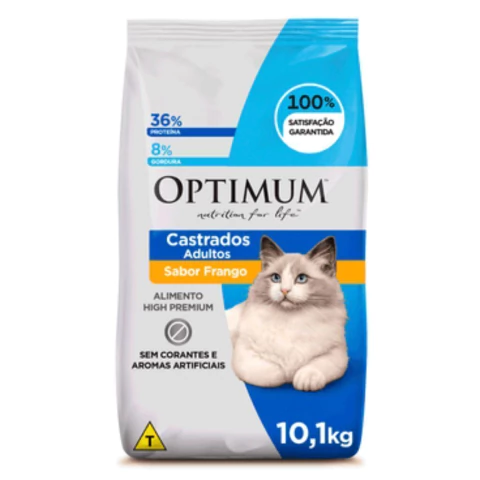 Ração Optimum para Gatos Adultos Castrados Frango 10,1 kg